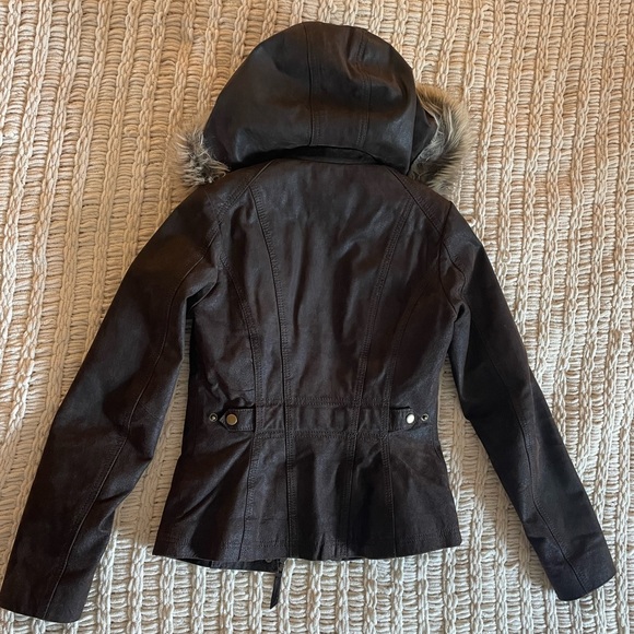 Danier brown leather jacket, 3XS, XXS - Picture 2 of 10